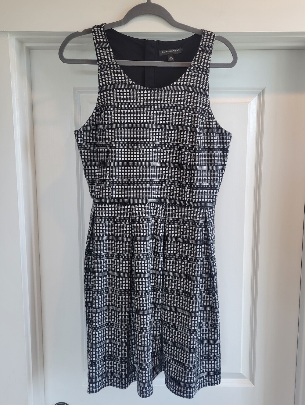Banana Republic Black and White Geometric Dress